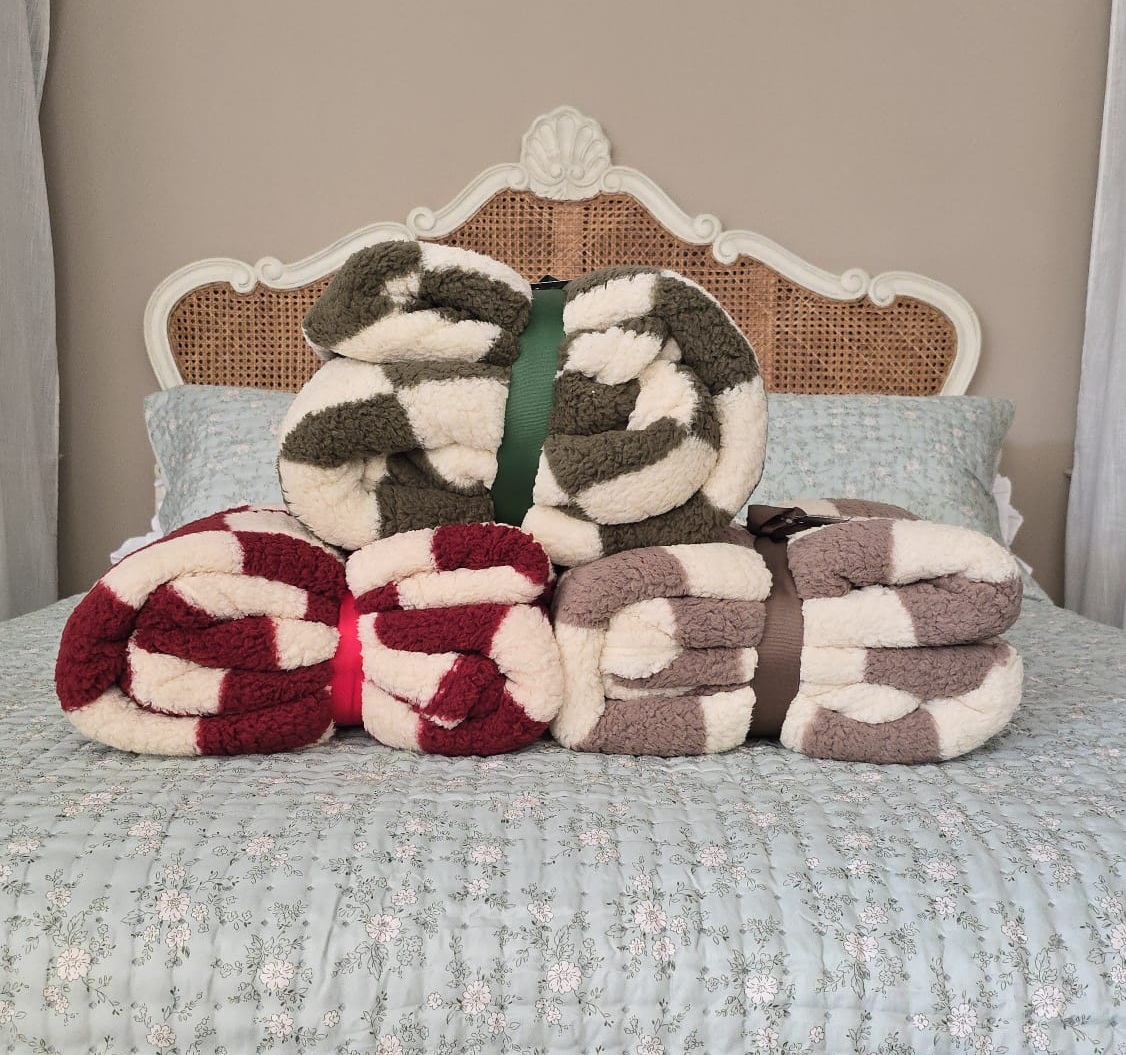 plaid sherpa blanc mariclò
