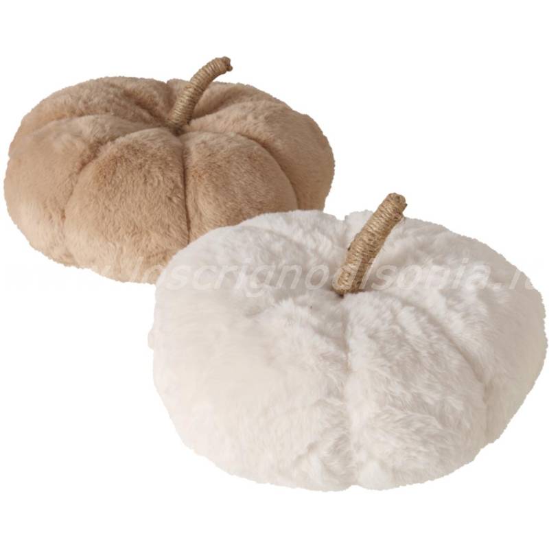 Zucca Decorativa in Pelliccetta Beige 30,4 x h 16 cm – Boltze