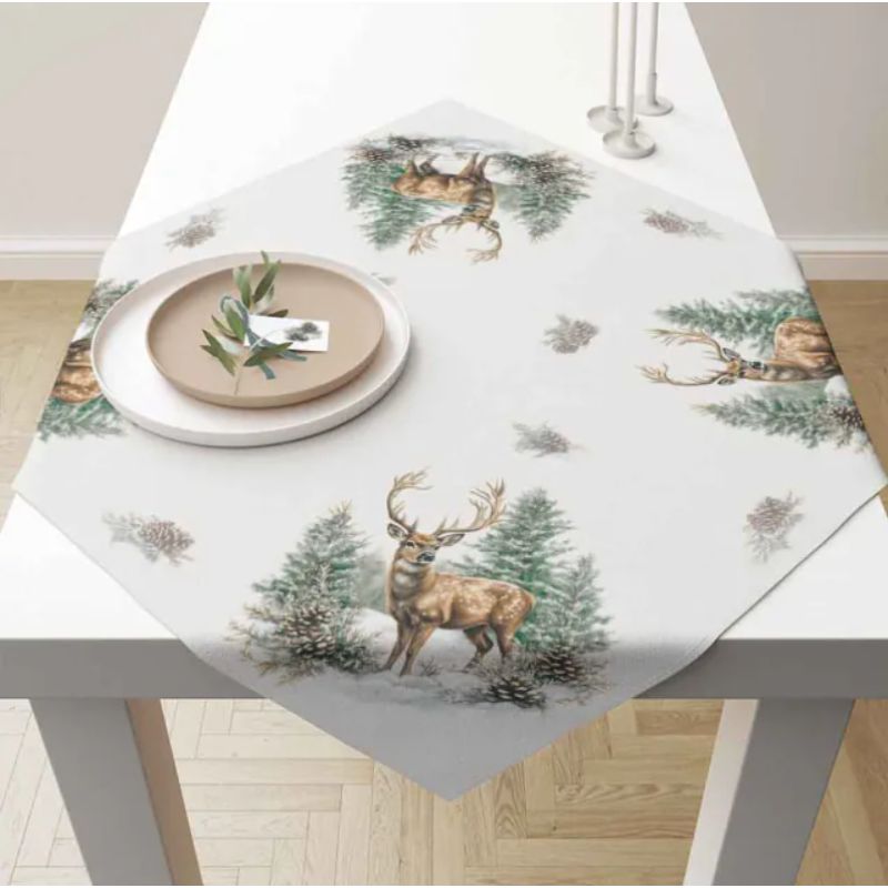 Tovaglia Centrotavola 90x90 cm in Cotone Winter Stag Ambiente