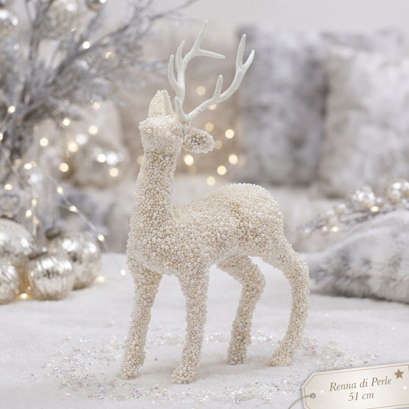 Decoro Renna di Perle H 51 cm EDG Enzo De Gasperi