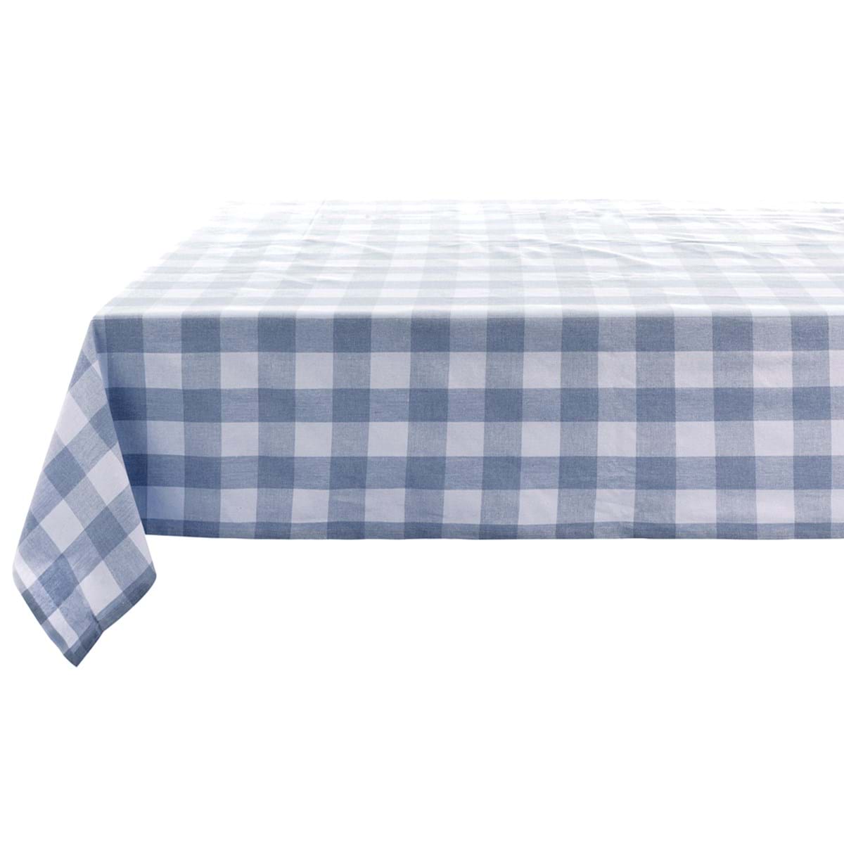 Tovaglia 150 x 190 cm Blanc Mariclò a Quadri Blu - Serie Bolgheri