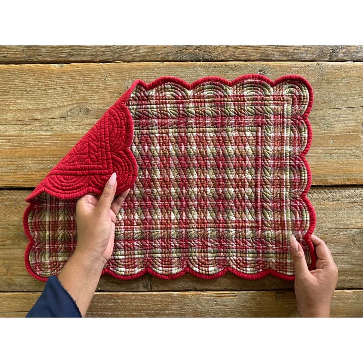 Tovaglietta Rettangolare 35x50 Double Face Tartan e Rossa – Blanc Mariclò