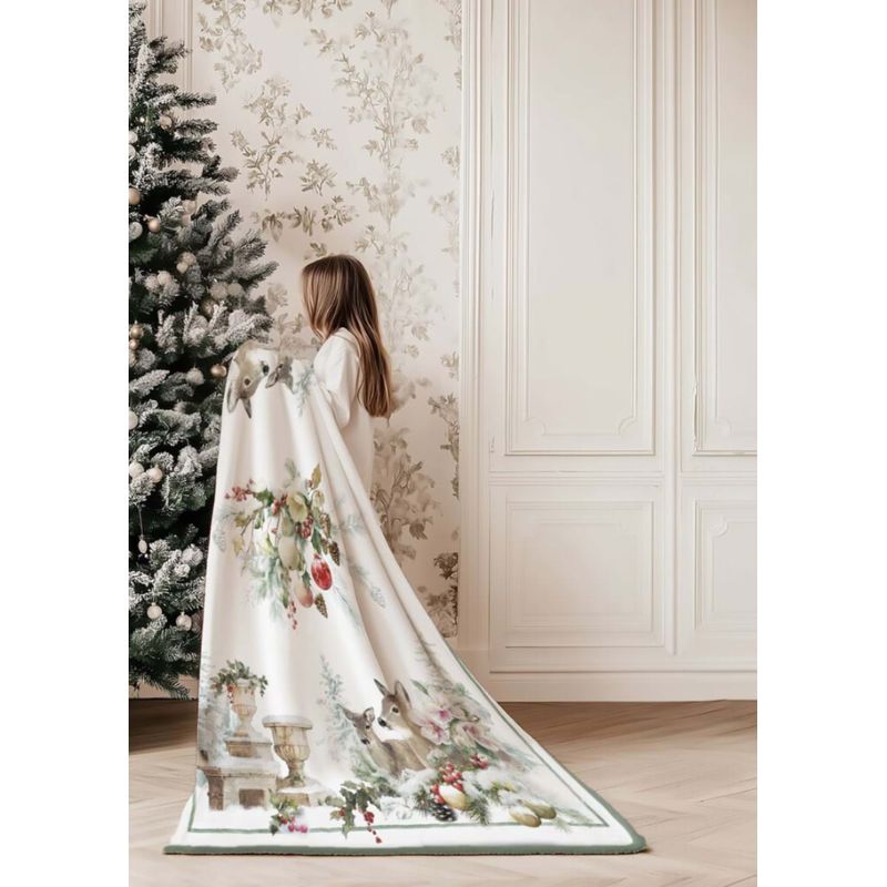 Plaid Maxi Sherpa Blanc Mariclò Serie Giardino d'Inverno 150x200 cm