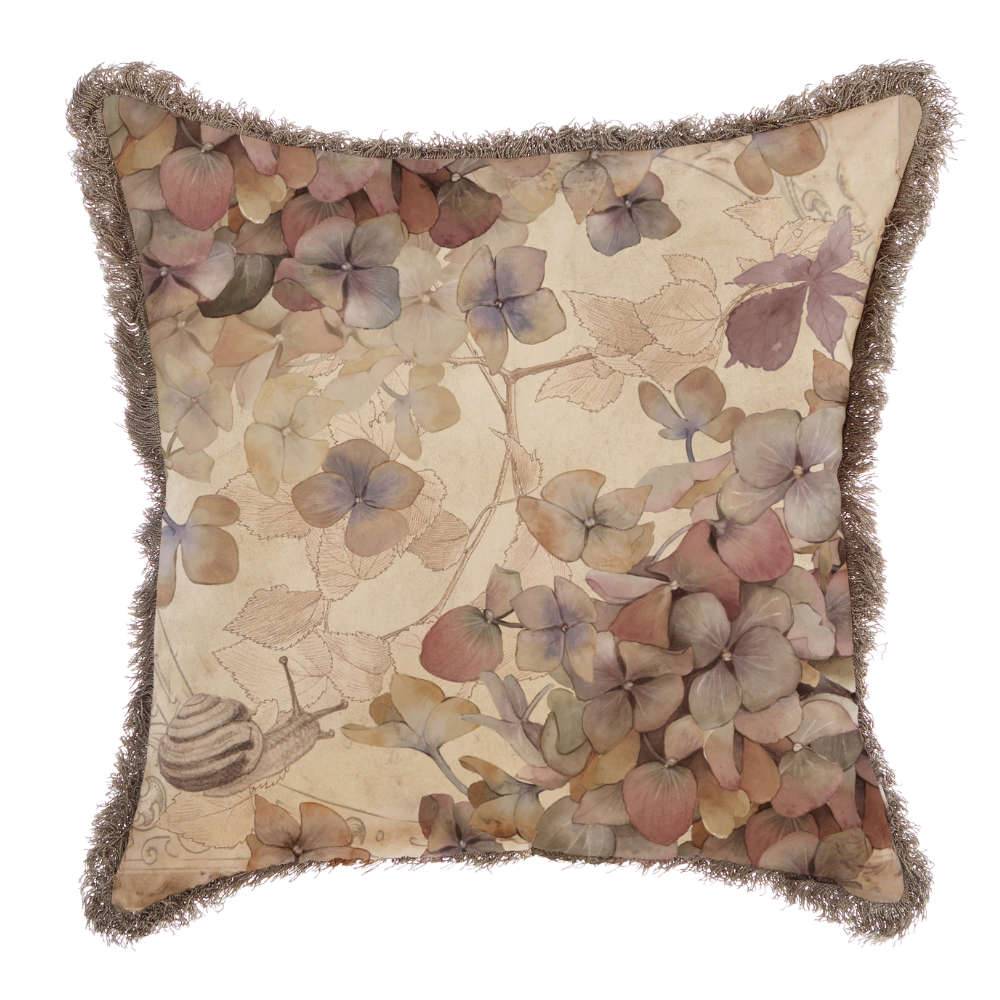 Cuscino Arredo in Velluto con Frange Promenade Blanc Mariclò - 45x45 cm