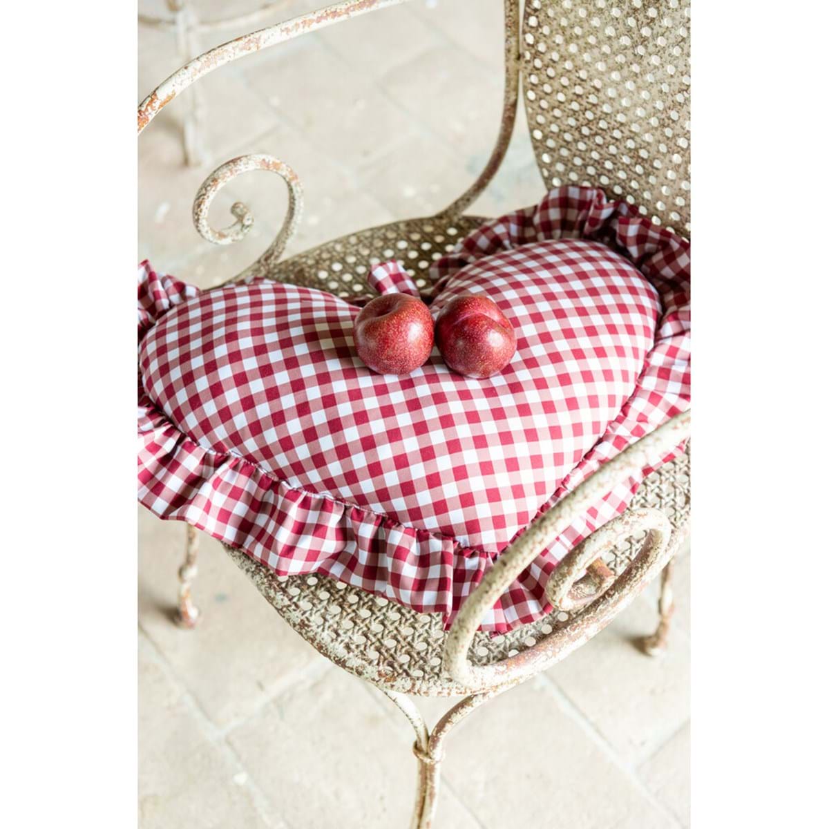 Cuscino Cuore 30x50 Collezione Vichy Rosso Blanc Mariclò