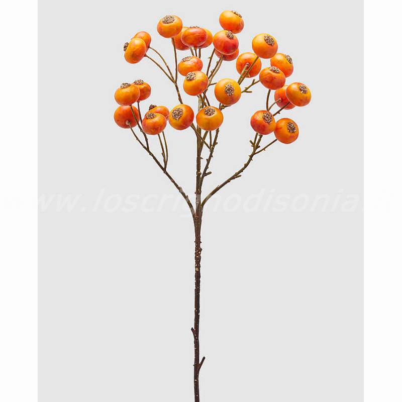Ramo Decorativo Realistico di Bacche Arancioni EDG h 60 cm