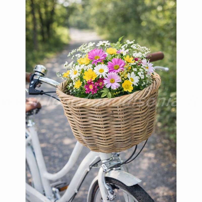 Cestino da Bike Porta Oggetti in Rattan Blanc Mariclò 40x37xh25 cm