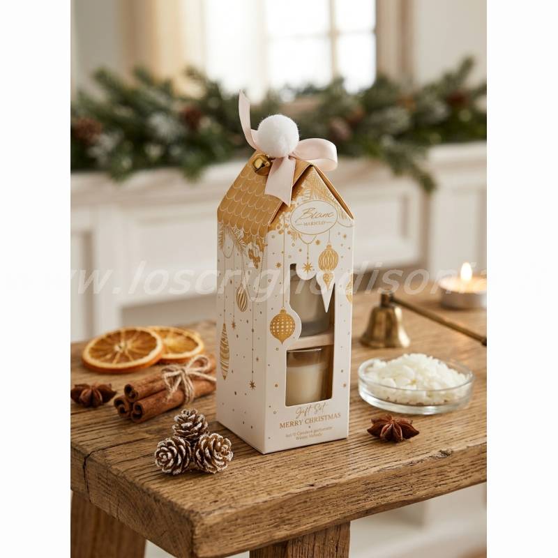Set 2 Candele Profumate con Box Regalo Merry Christmas Blanc Mariclò