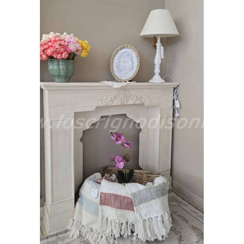 Cornice Caminetto Shabby Chic in Legno – Nuvole di Stoffa