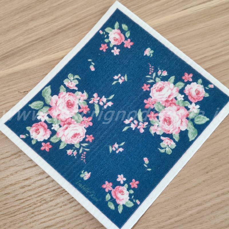 Panno spugna biodegradabile, stile shabby, collezione Bella Blue firmata Isabelle Rose. Vista dall'alto