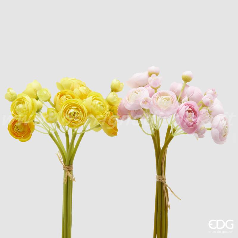 Mazzo di 6 Ranuncoli Artificiali EDG – Giallo Soleil - h 30 cm