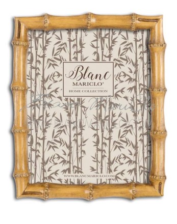 Portafoto realizzato in stile boho chic della serie Bamboo firmata Blanc Mariclò. Vista frontale