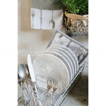Servizio piatti da 6 persone, in stile shabby chic, serie  Belle Epoque di Nuvole di Stoffa. Vista ambientata