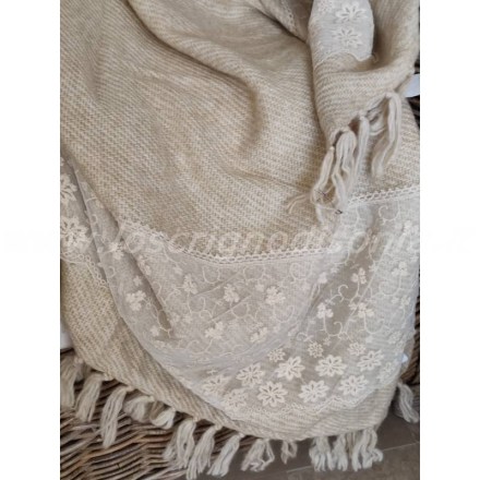 PLAID-CON-PIZZO-BLANC-MARICLO-COLORE-BEIGE-1