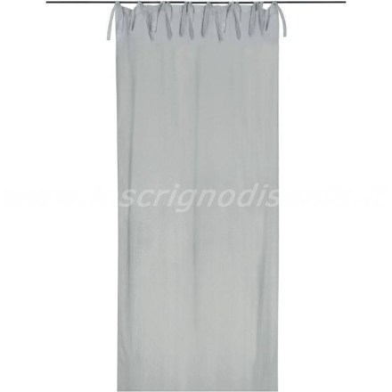 Tenda in cotone di colore grigio, stile shabby chic, collezione Nuage firmata Atelier17. Vista frontale