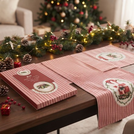 runner-magic-noel-rosso-in-scatola-regalo-nuvole-di-stoffa