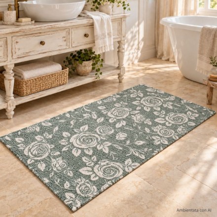 tappeto-bagno-roses-lovely-shabby-verde