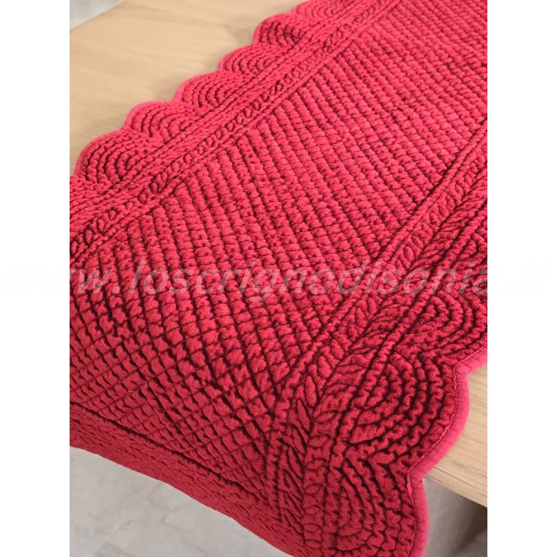 Runner in Velluto Blanc Mariclò Serie Carmen - Colore Rosso - 40x140 cm