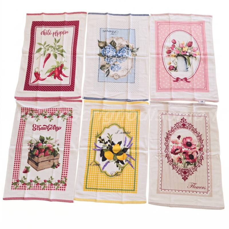 Set 6 Strofinacci in Spugna 50x70 cm Country Traditional