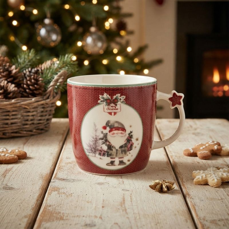 Tazza Natalizia 360 ml Gnomo Magic Noel Nuvole di Stoffa con Scatola Regalo