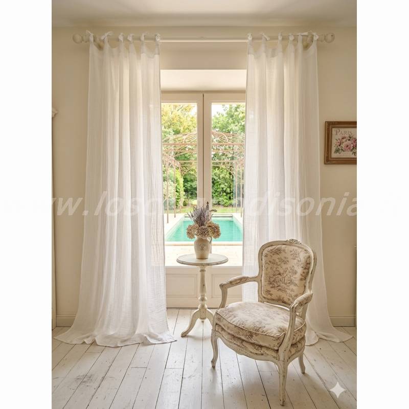 Tenda Bianca in Cotone con Laccetti 