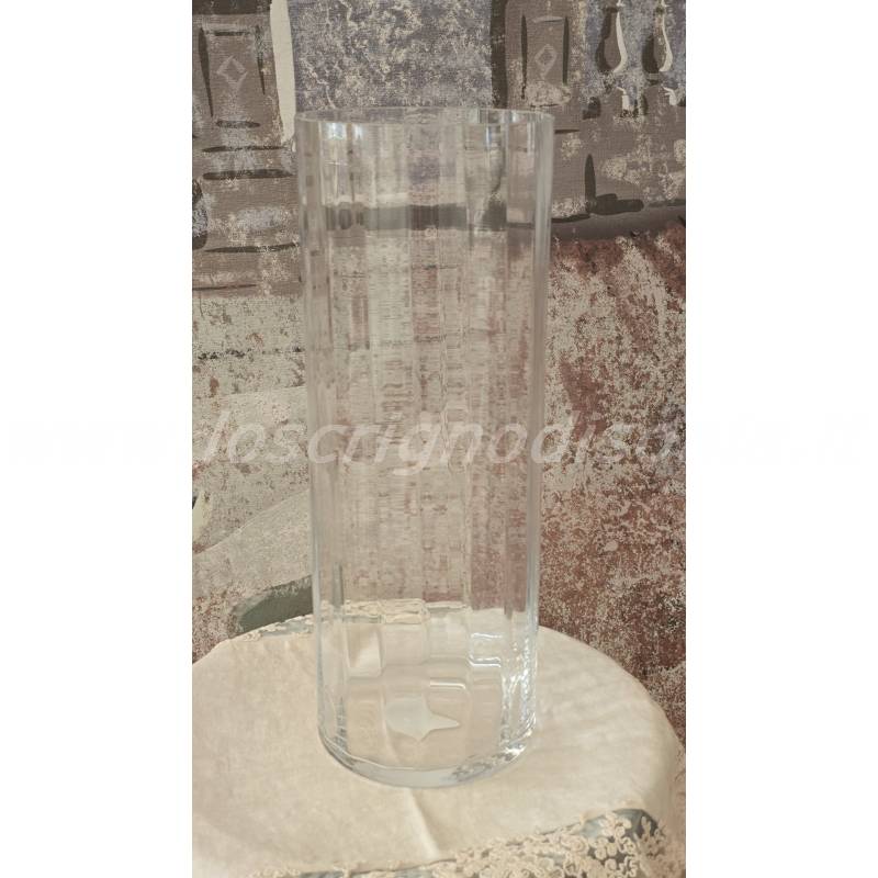 Vaso in Vetro Effetto Optical EDG Serie Nida – H 40 cm Ø 15 cm