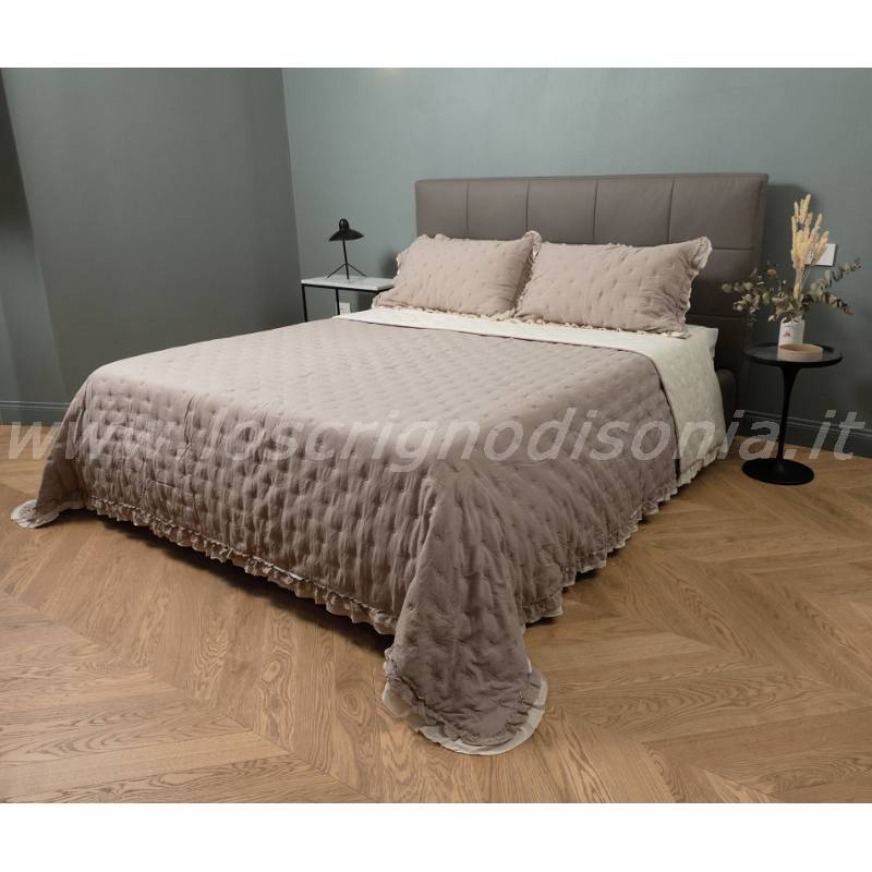 trapuntino boutis matrimoniale shabby chic serie voila colore beige